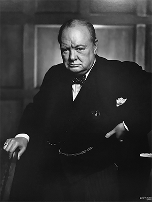 Sir Winston Churchill poses for a portrait